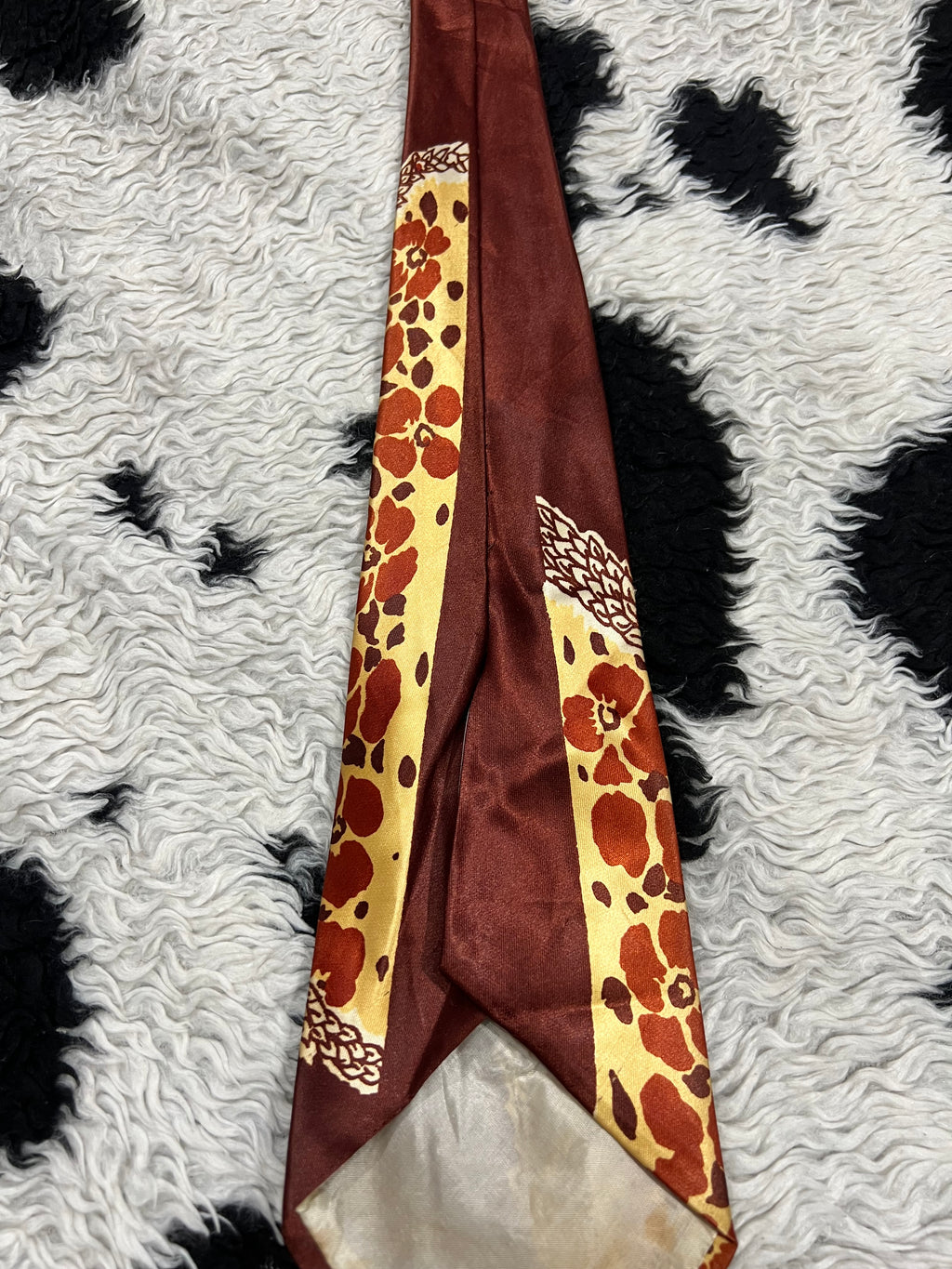 Brown Floral Tie