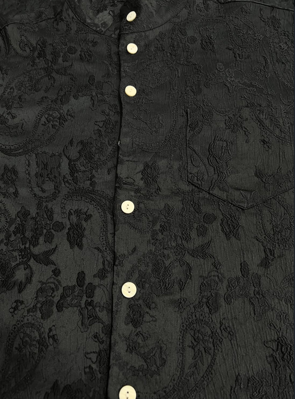 Black Textured Paisley Buttonup
