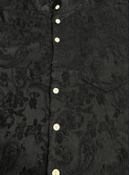 Black Textured Paisley Buttonup