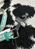 Teal Lace Narrow Belt