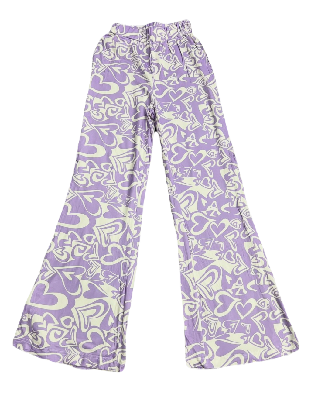 Purple & White Hearts Bellbottoms (Small)