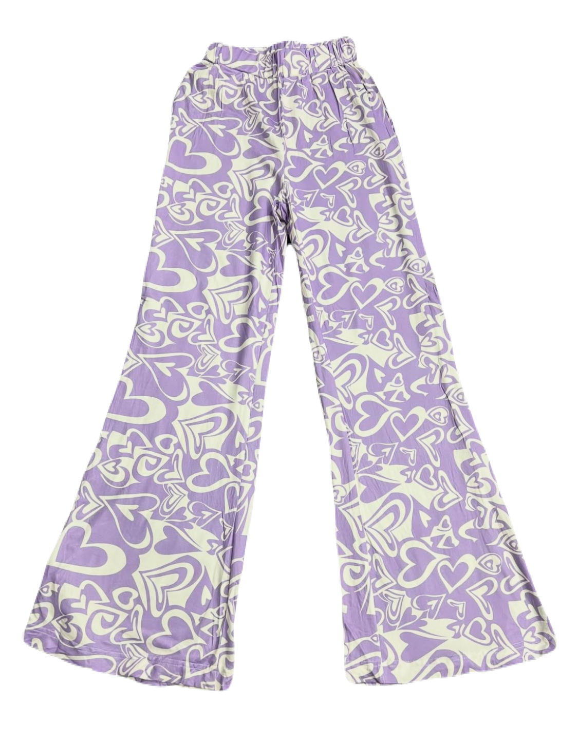 Purple & White Hearts Bellbottoms (Small)