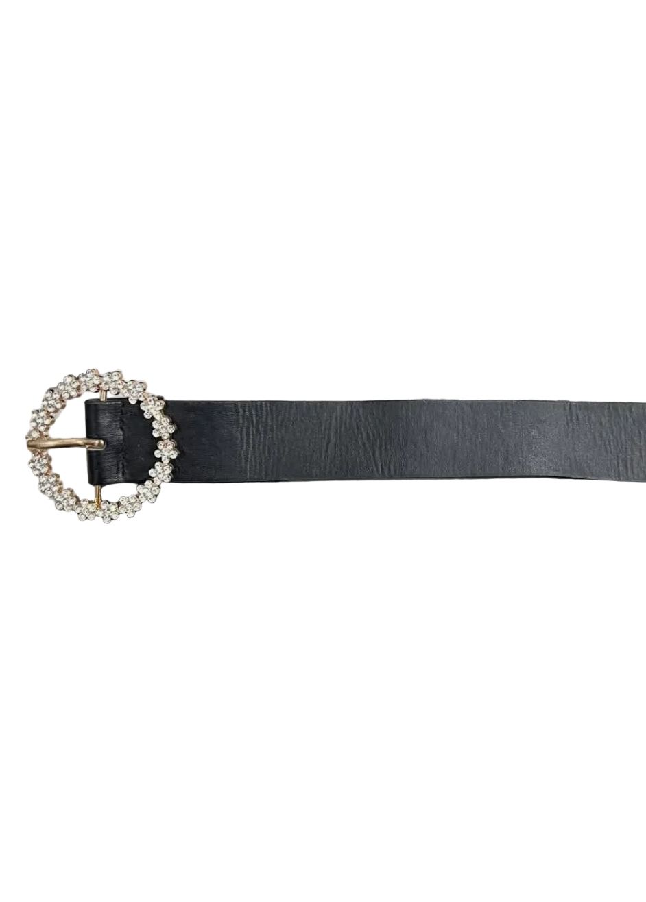 Floral Bedazzled Buckle Belt