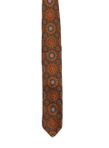 Orange Embroidered Geometric Tie