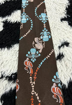 Embroidered Birds & Pots Tie