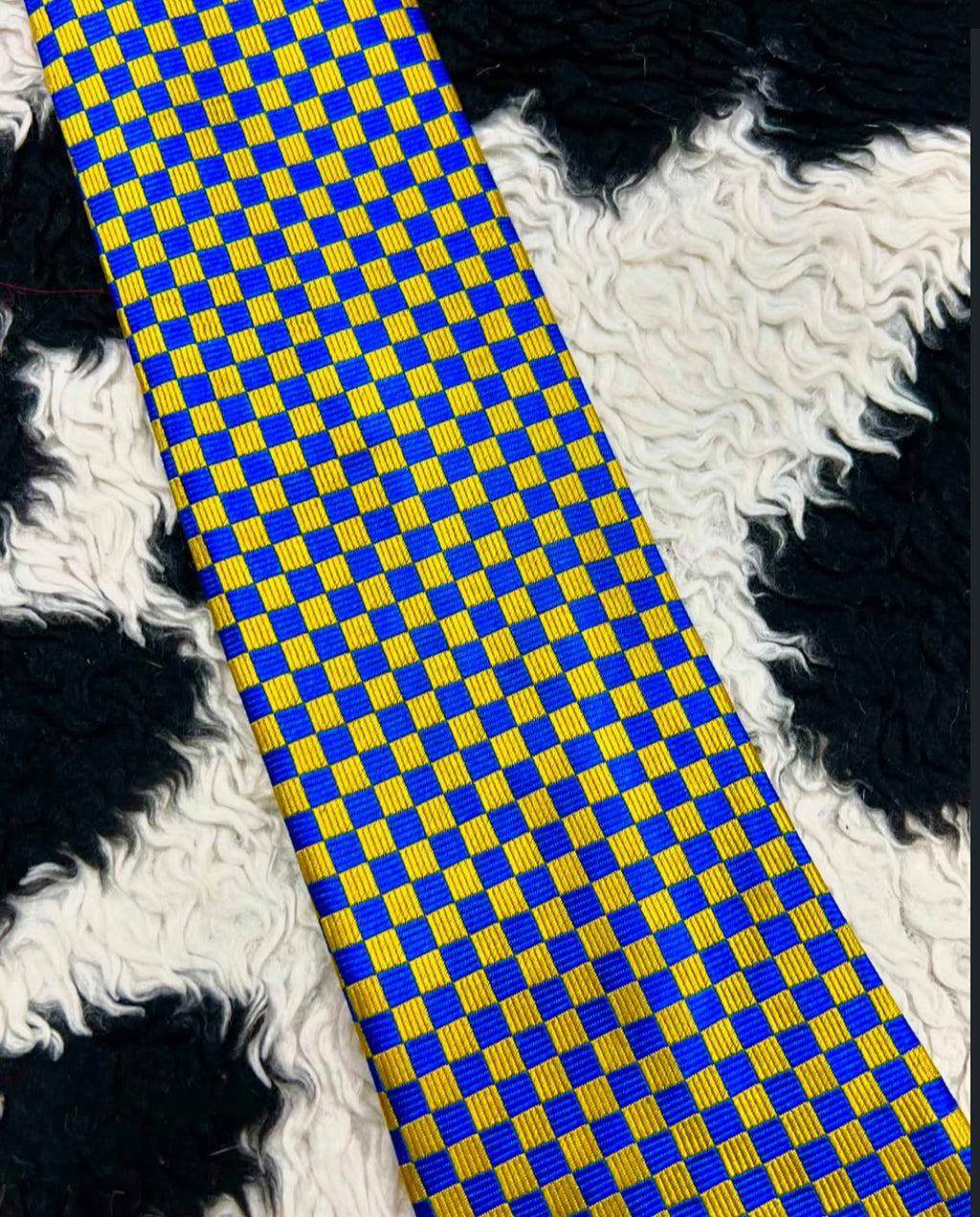 Blue & Yellow Checkerboard Tie