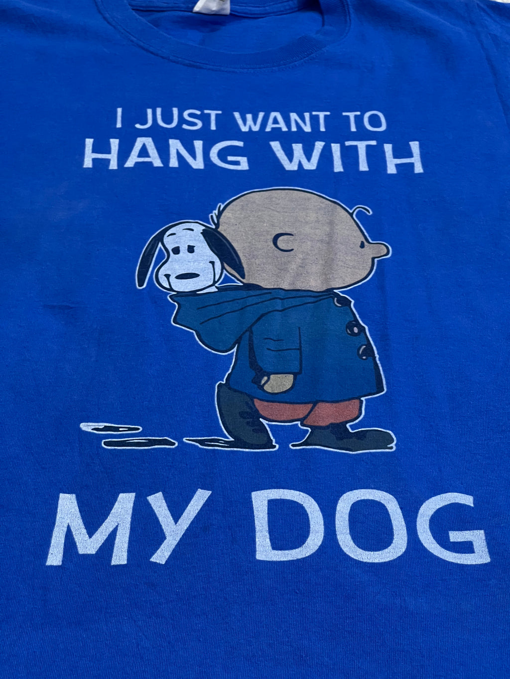 Snoopy & Charlie Brown Hang Out with my Dog Tee (Medium)
