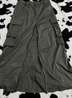 Green Zipper Cargo Skirt