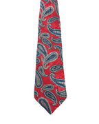 Red Double-Textured Paisley Tie