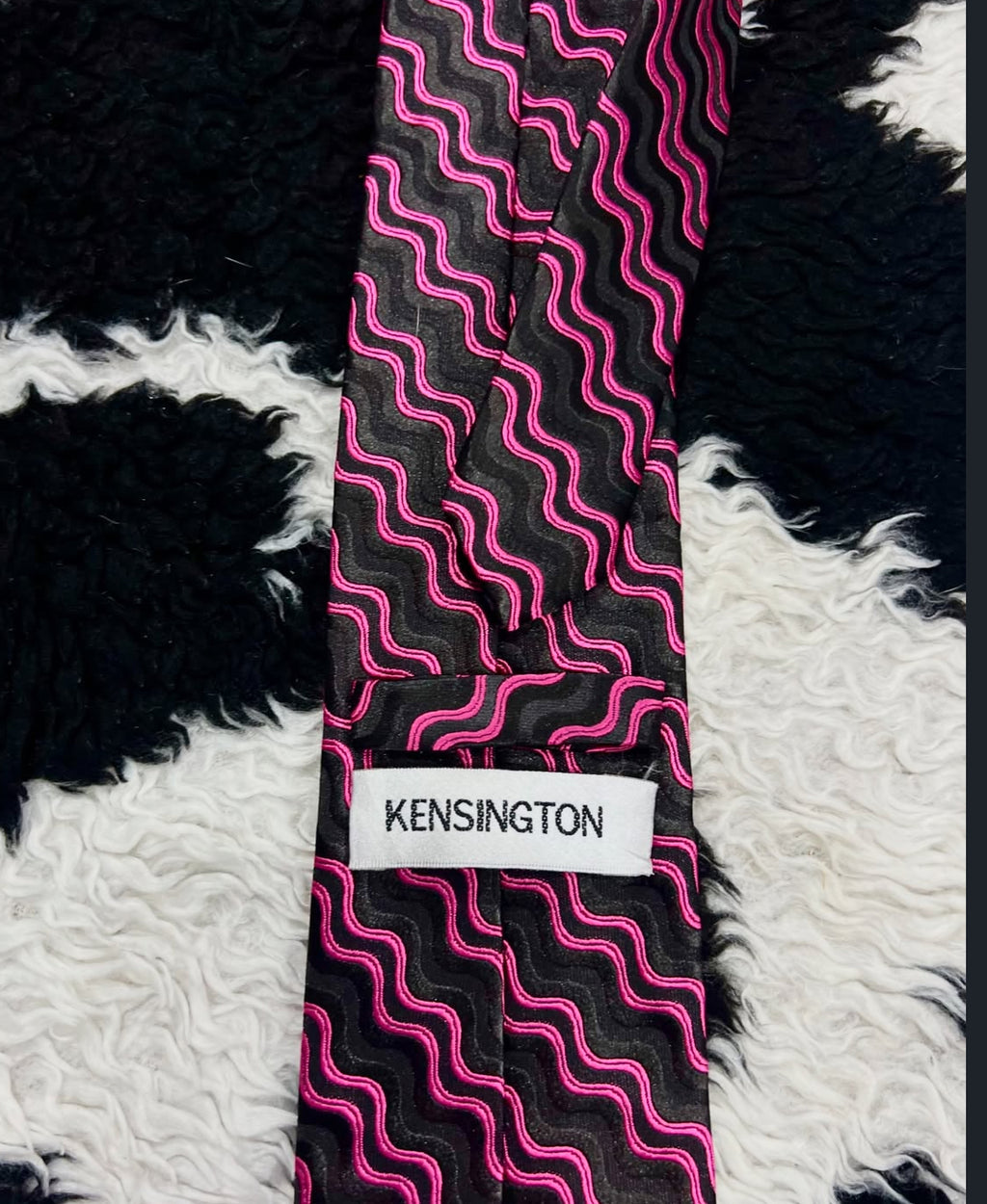 Kensington Black & Pink Embroidered Tie