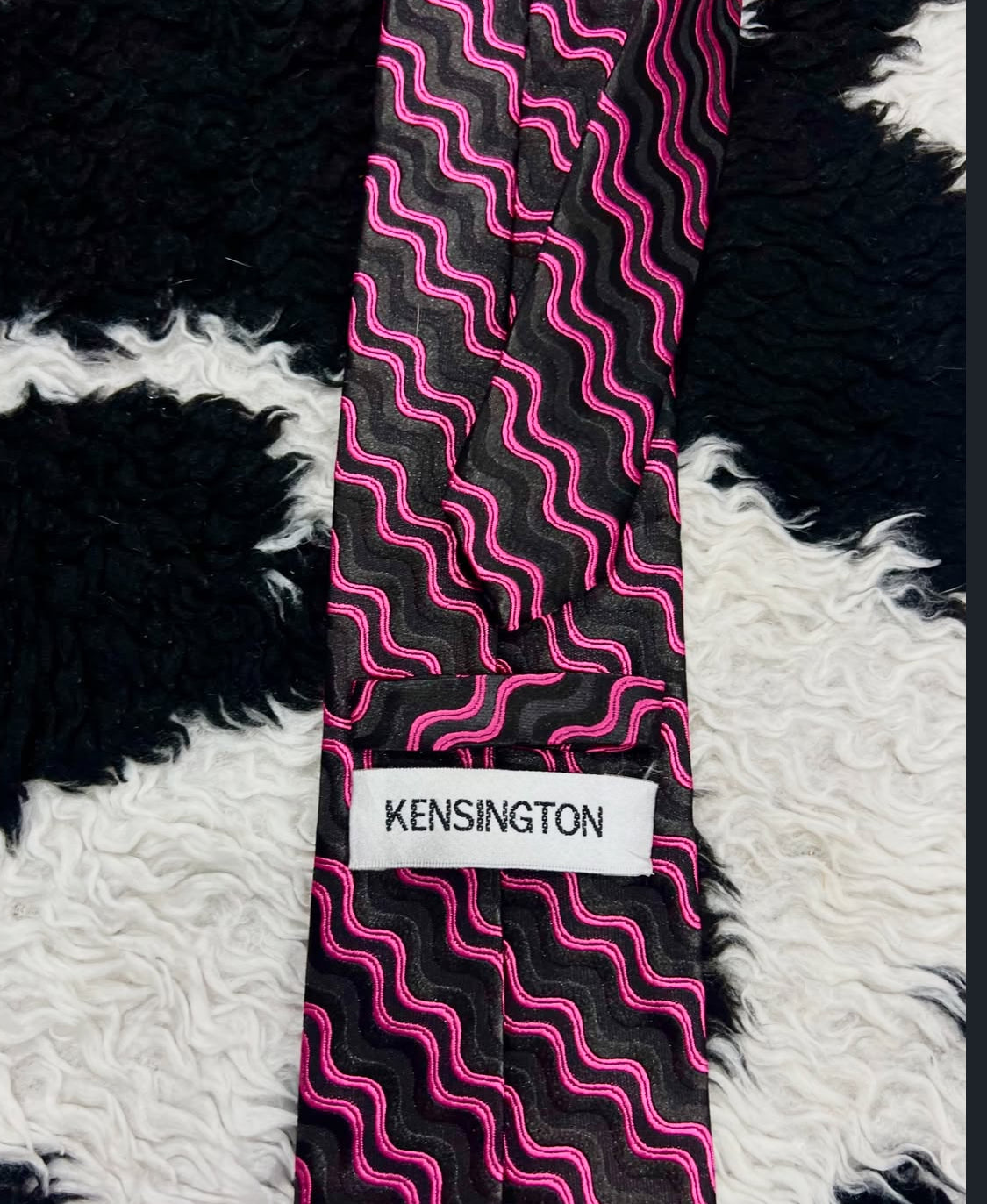 Kensington Black & Pink Embroidered Tie
