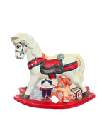Vintage 1980s Ceramic Rocking Horse Coin Collector