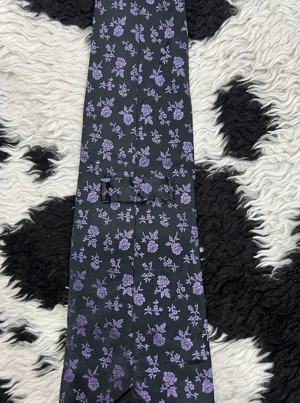 Black & Purple Floral Tie