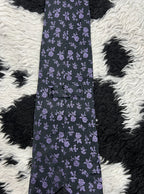 Black & Purple Floral Tie