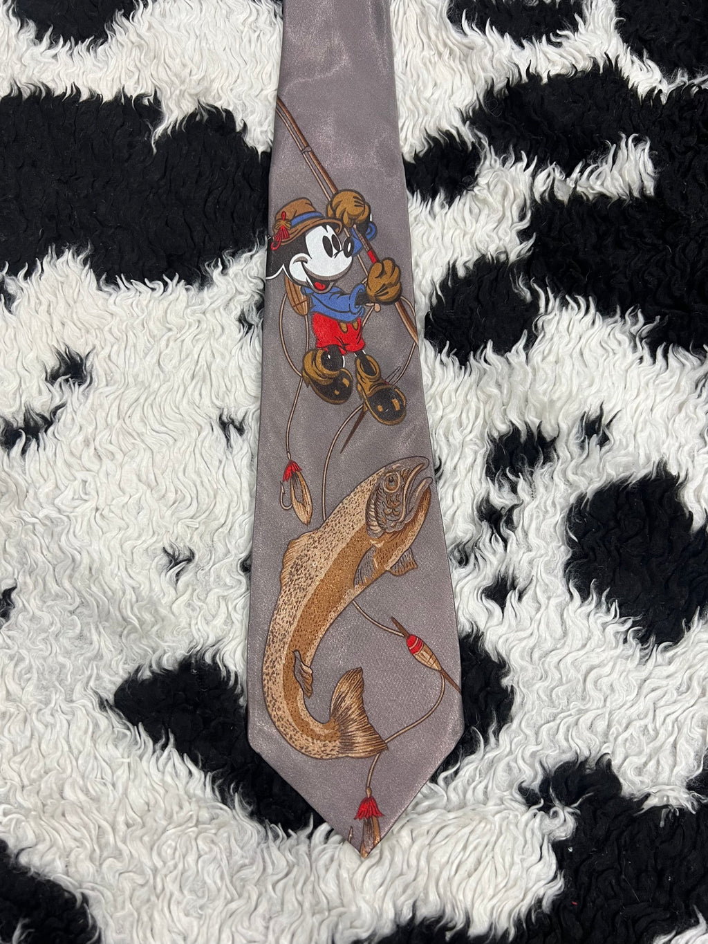 Mickey Mouse Fishing Trout Tie
