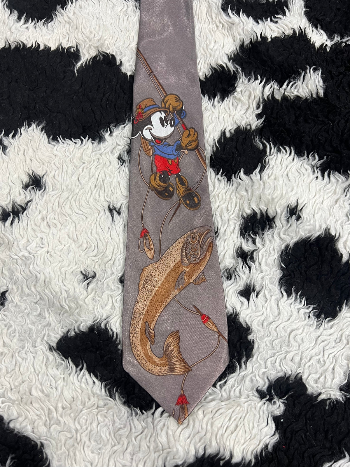 Mickey Mouse Fishing Trout Tie