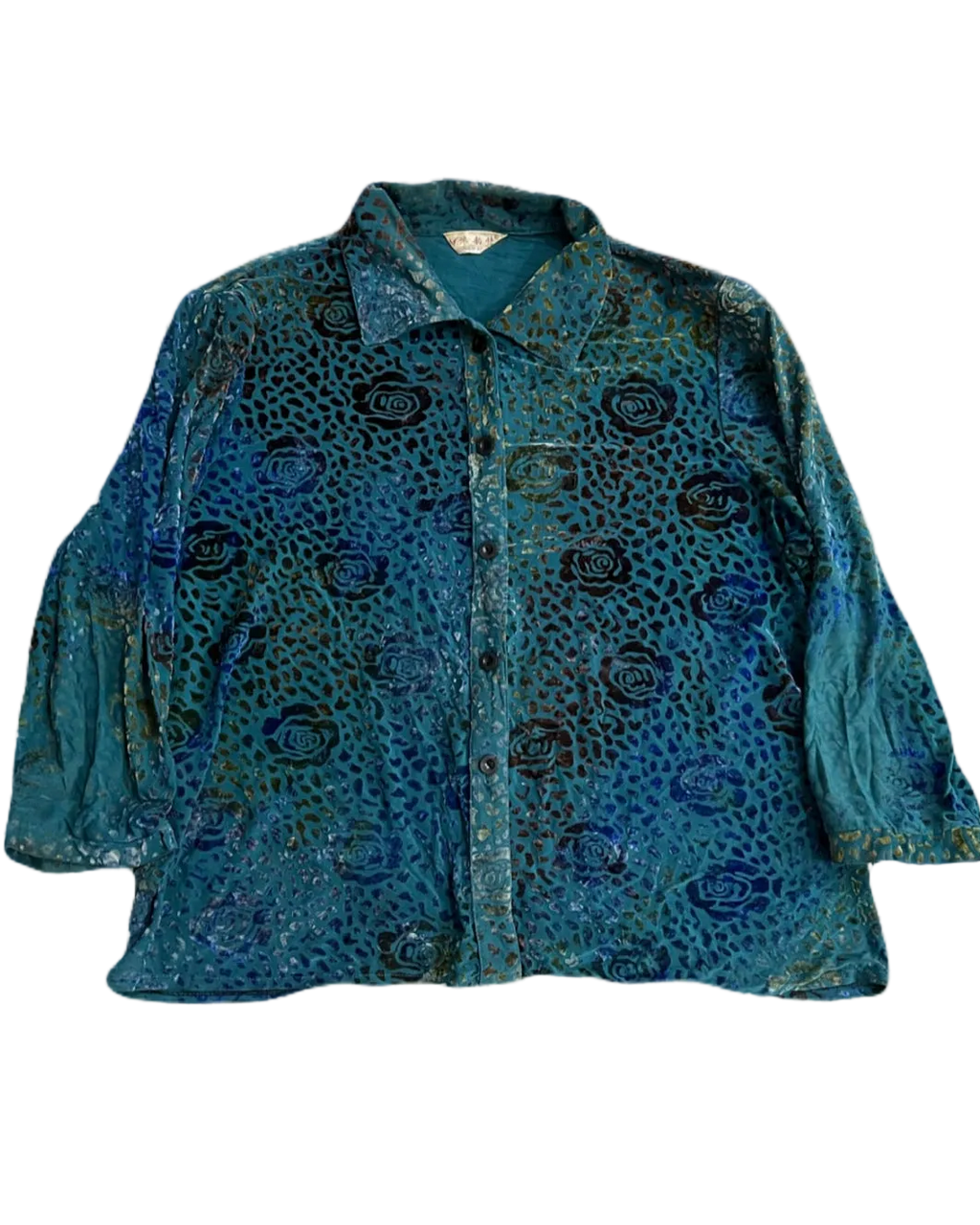 Rose Velvet-Flower Buttonup