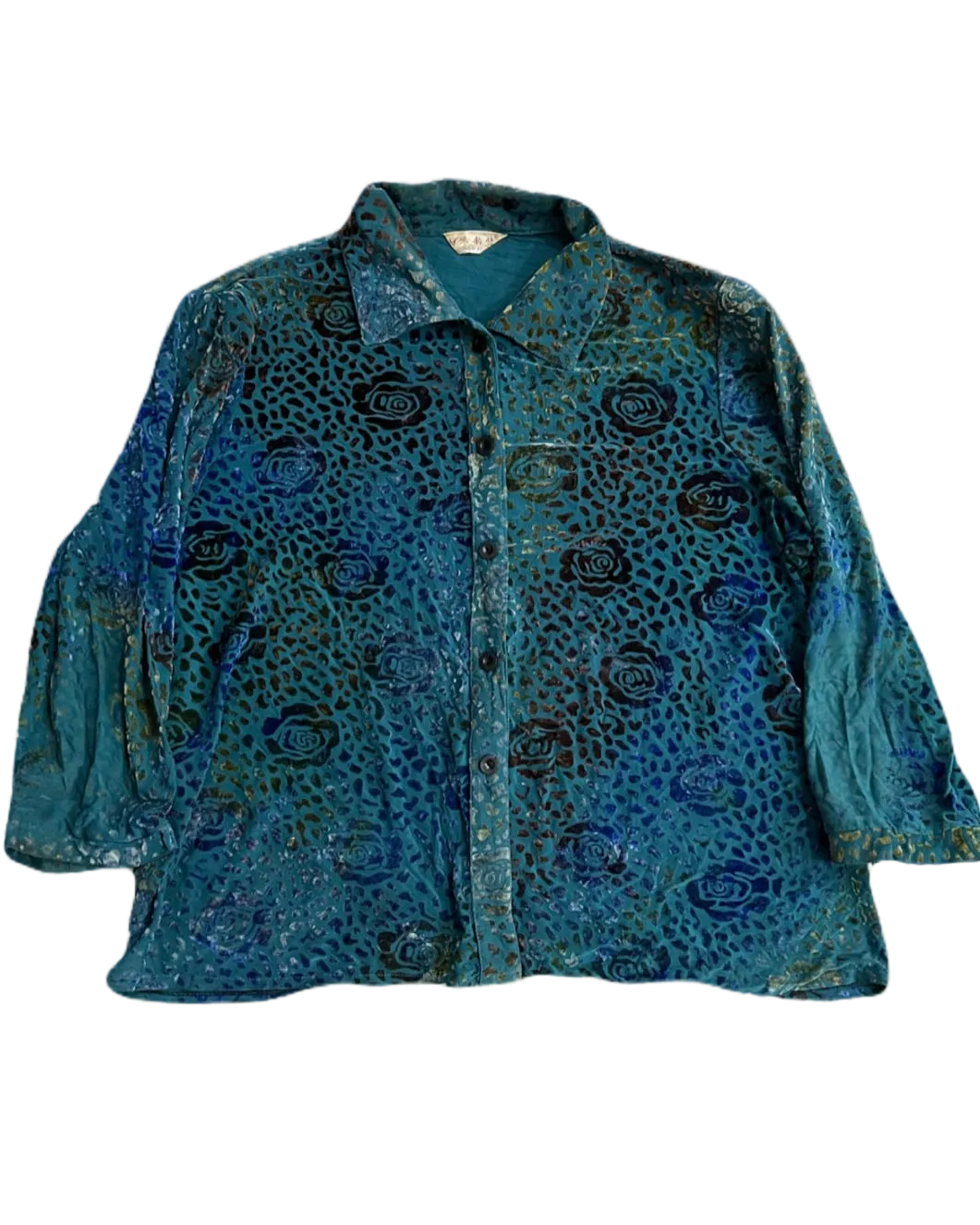 Rose Velvet-Flower Buttonup