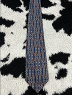 TOOTAL Blue & Orange Embroidered Tie