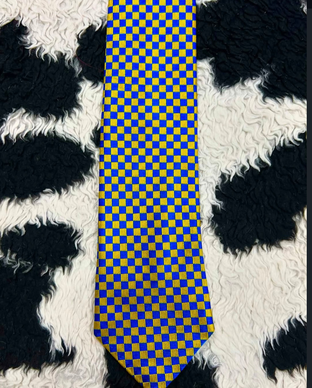 Blue & Yellow Checkerboard Tie