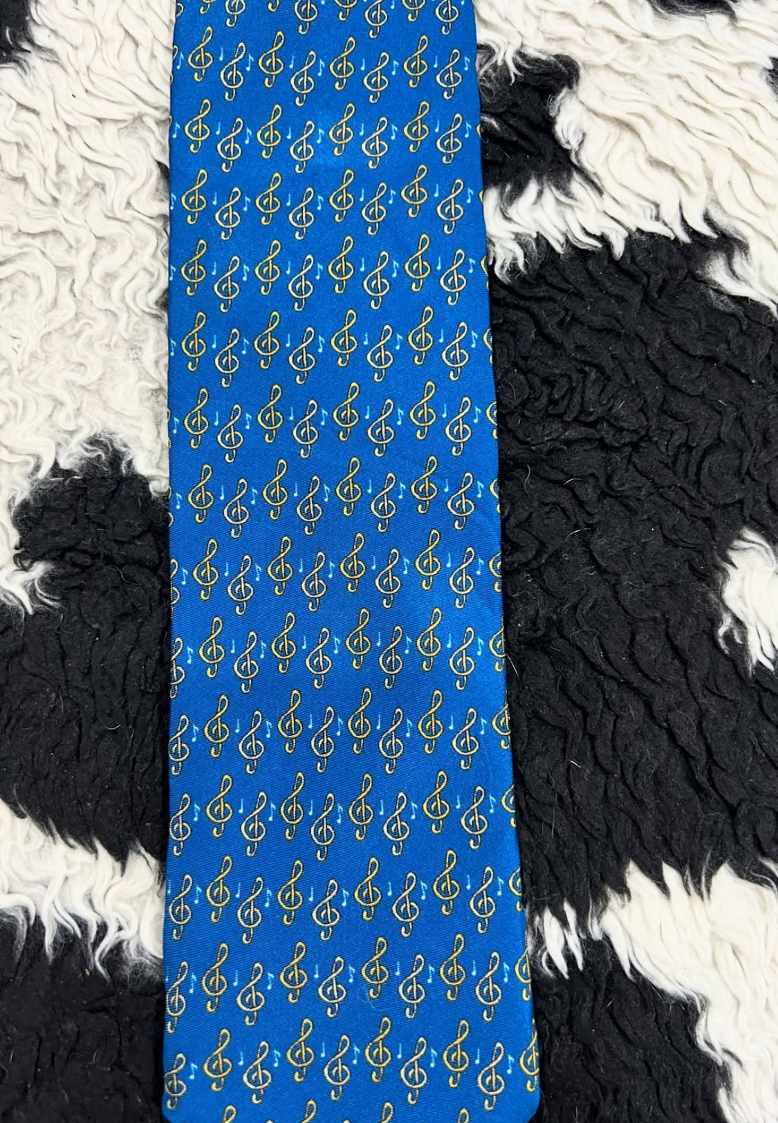 Blue Musical Notes Tie