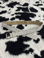 White Glitter Zipper Belt
