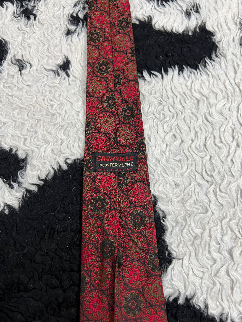Grenville Red Narrow Embroidered Tie