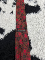 Grenville Red Narrow Embroidered Tie