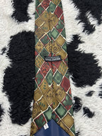 Brown & Green Boxy Tie