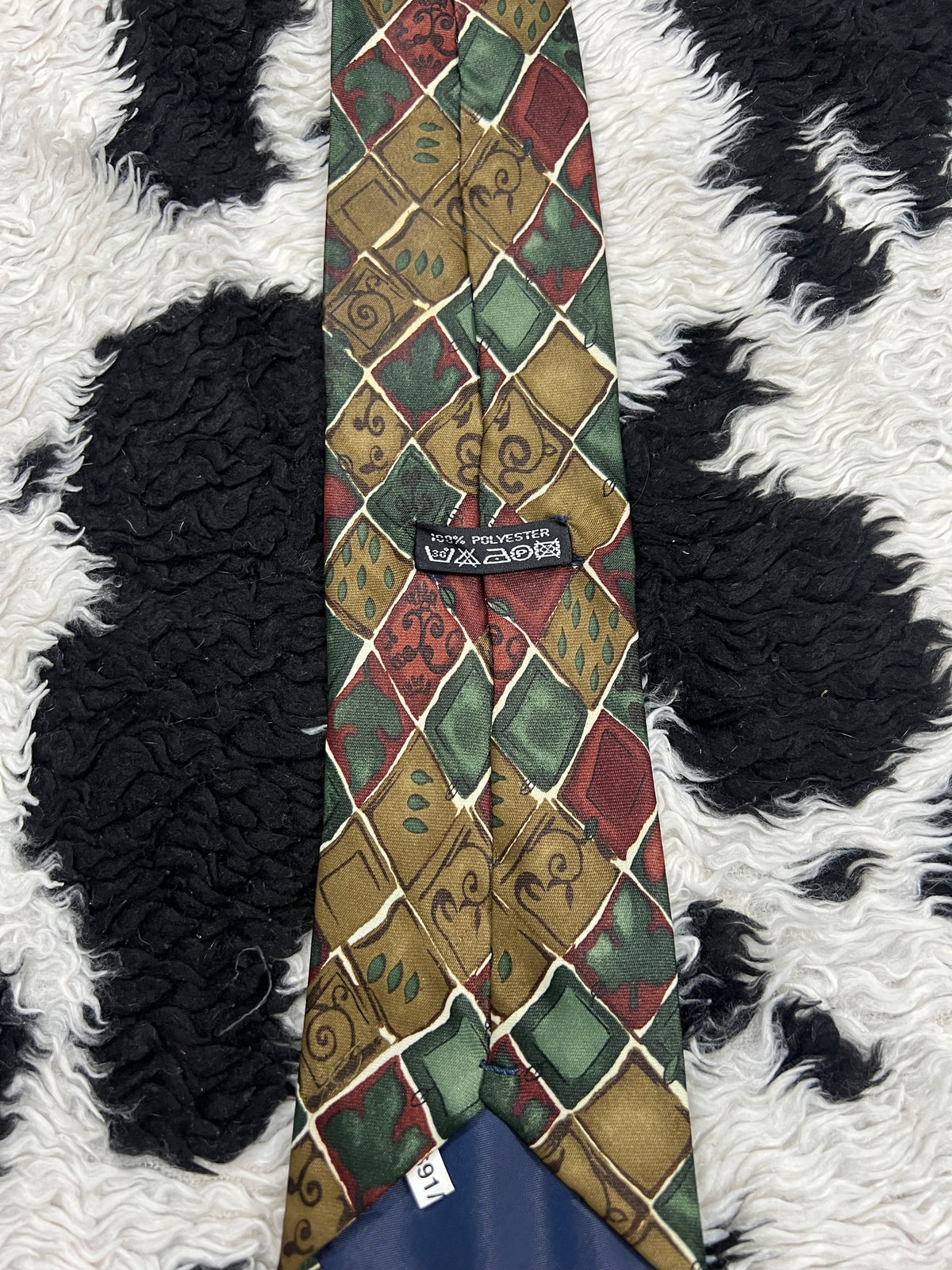 Brown & Green Boxy Tie