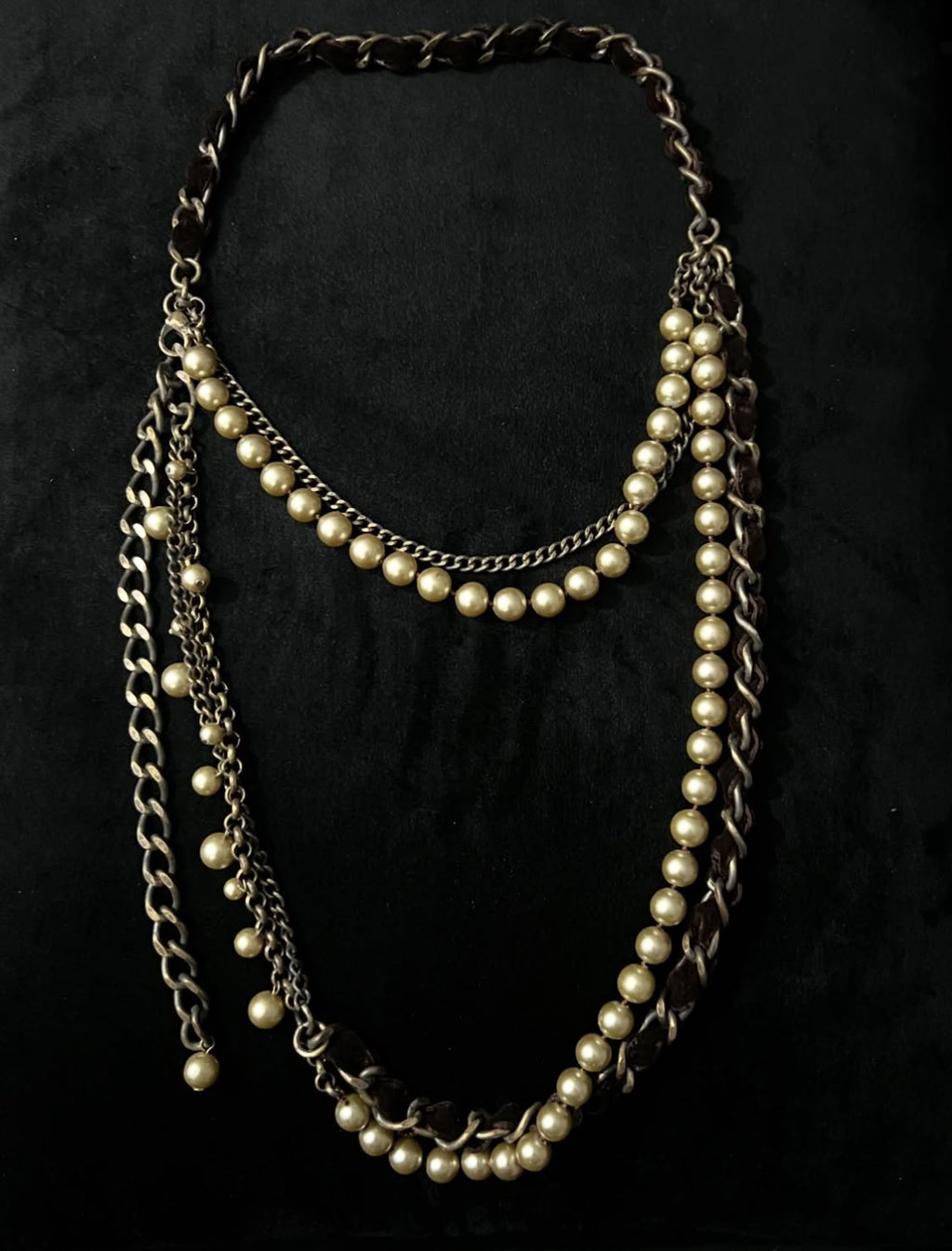 Double-Layered Brown Beaded Heavy Necklace