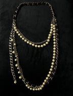 Double-Layered Brown Beaded Heavy Necklace