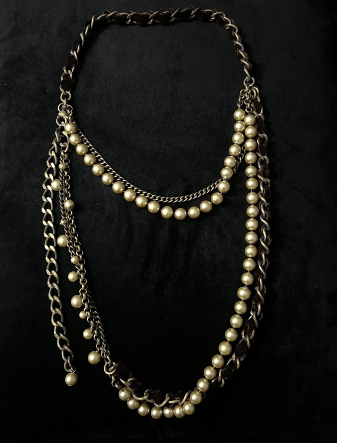 Double-Layered Brown Beaded Heavy Necklace