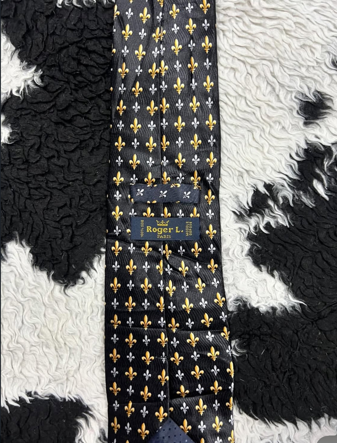 Black Fleur-de-Lis Tie