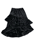 Double-Layered Black Long Velvet Skirt