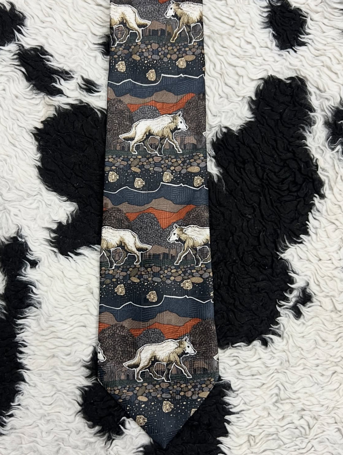 Pack of Wolves in Forest Tie