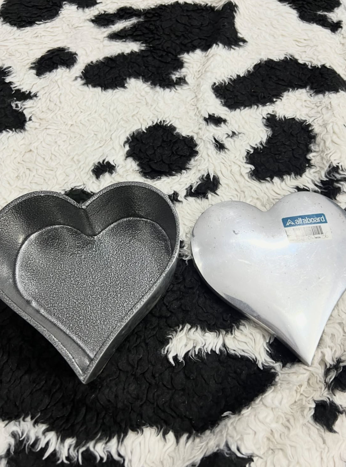 Silver Metal Heart Container
