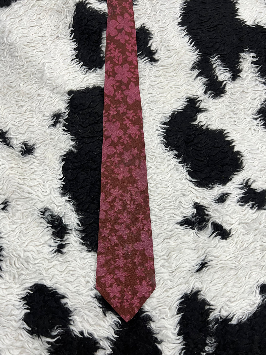 Plum & Pink Floral Narrow Tie