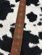 Orange Embroidered Geometric Tie