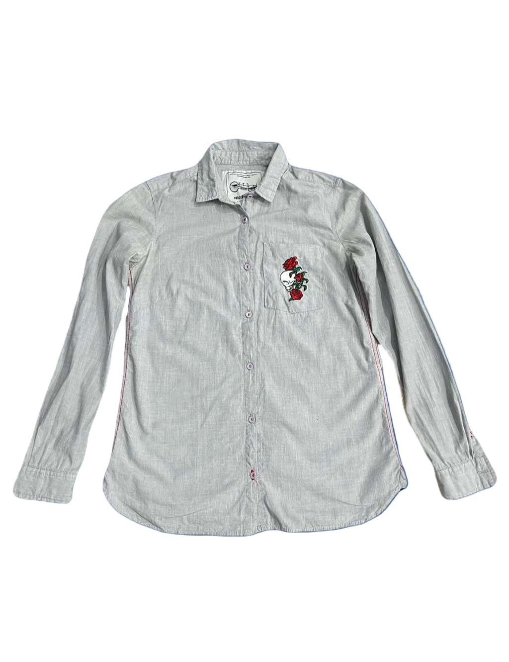 Skull Embroidered Buttonup