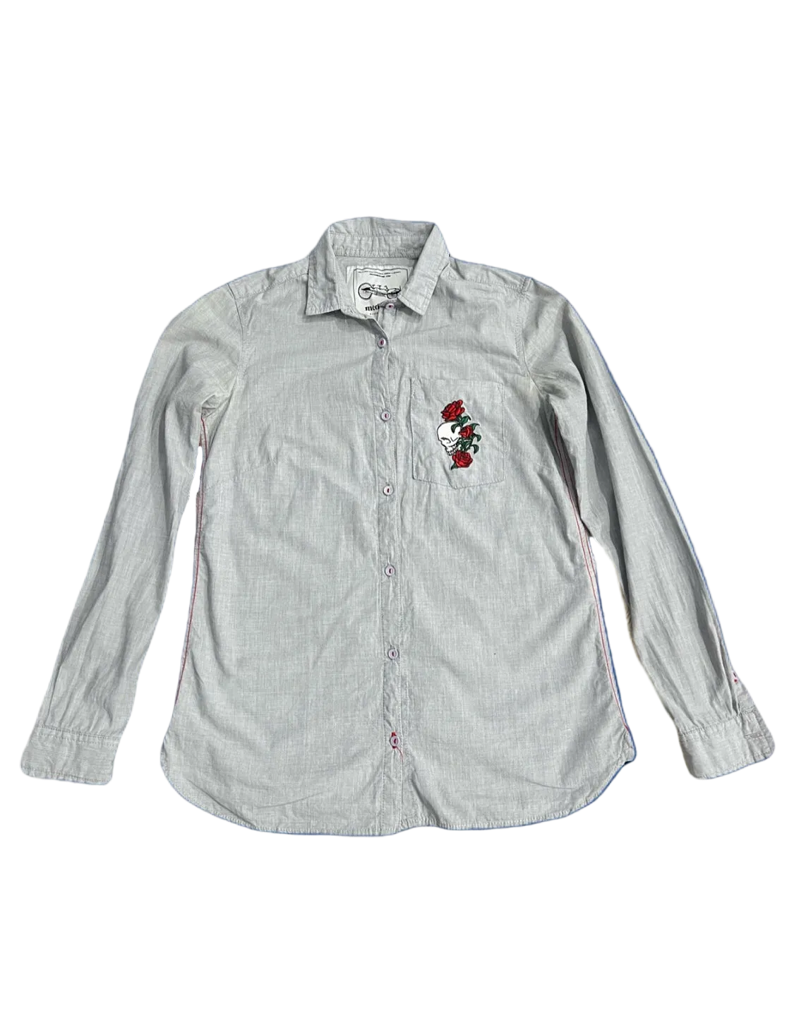 Skull Embroidered Buttonup