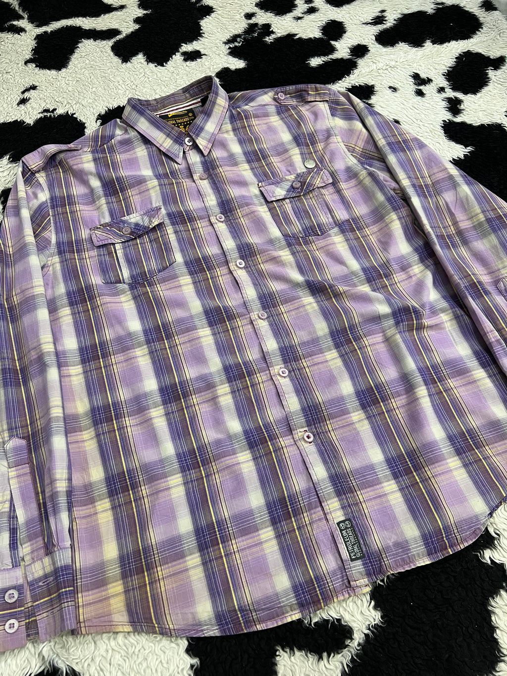 Petroleum Embroidered Buttonup