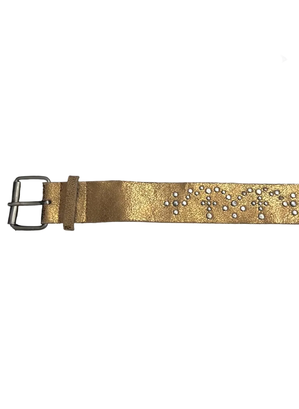 Golden Textured Studded Belt
