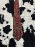 Keynote Fully Embroidered Red Paisley Tie