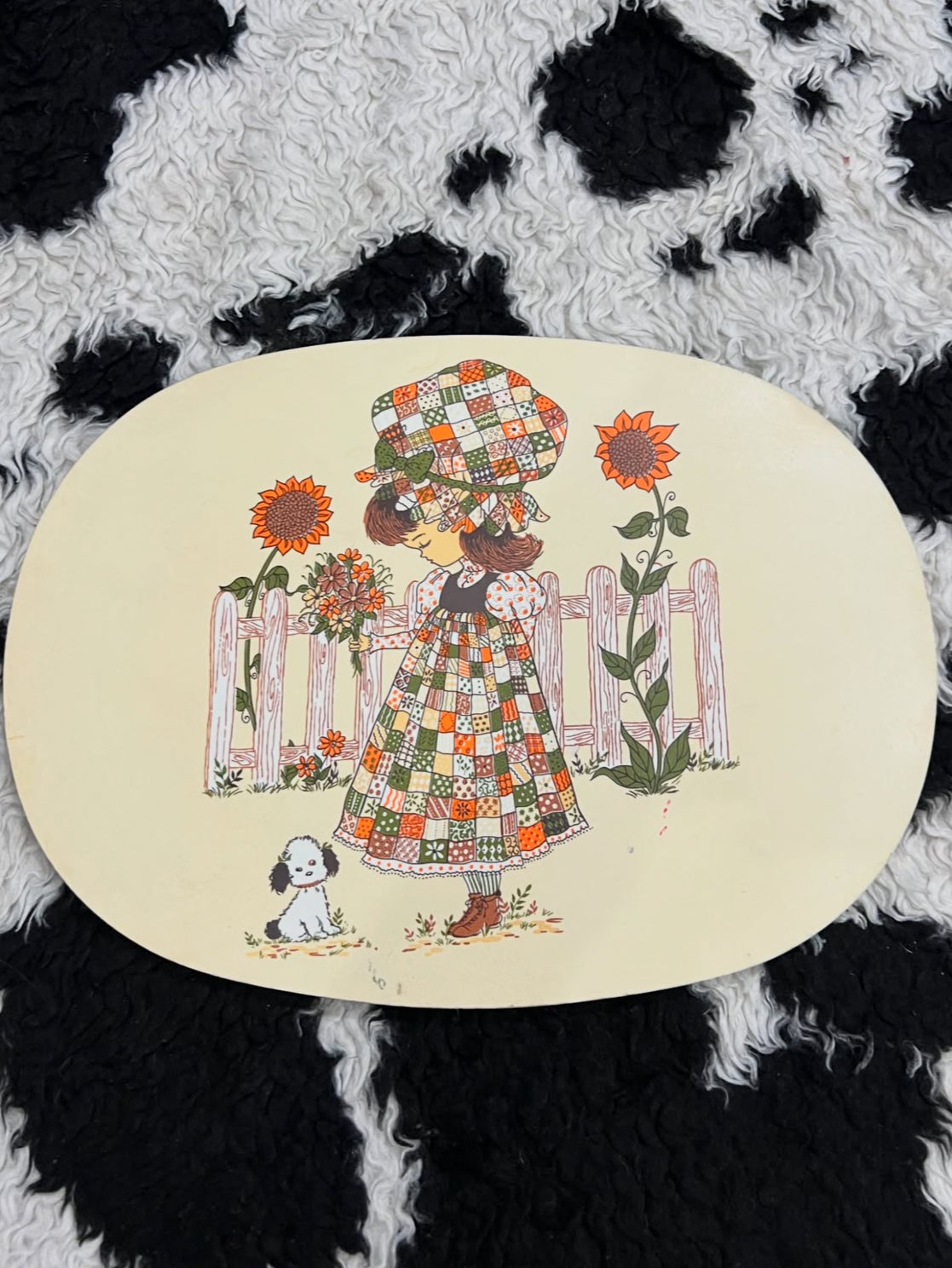 Vintage 1970s Melamine Coaster Wooden Tray