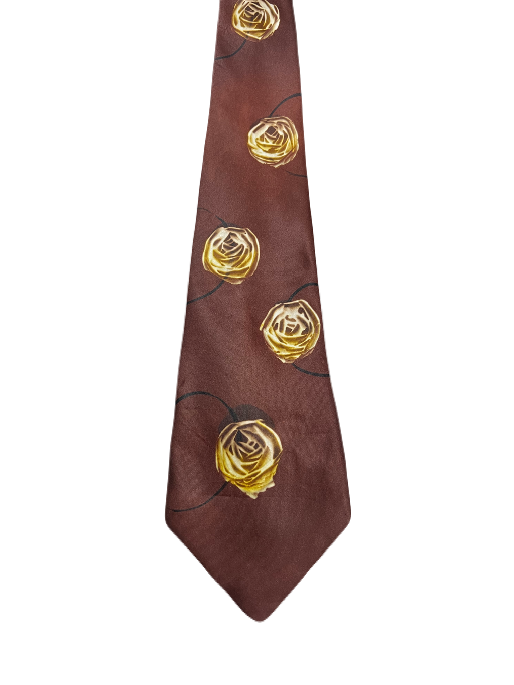 Brown Floral Wide Blade Tie
