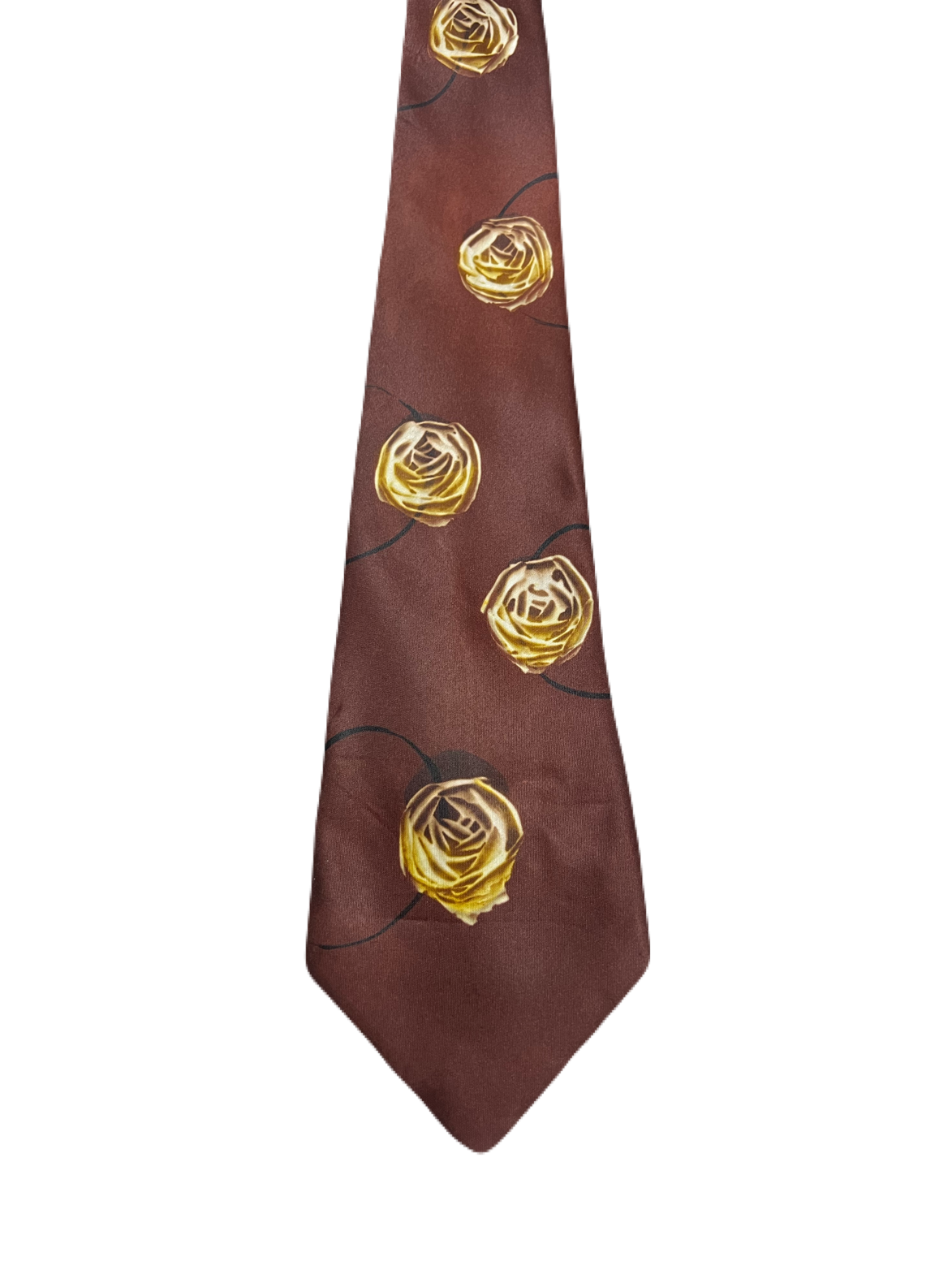 Brown Floral Wide Blade Tie