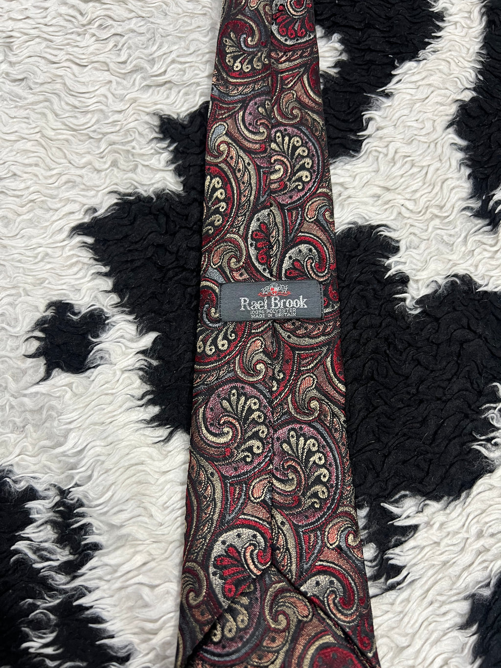 Rael Brook Red & Brown Embroidered Narrow Tie