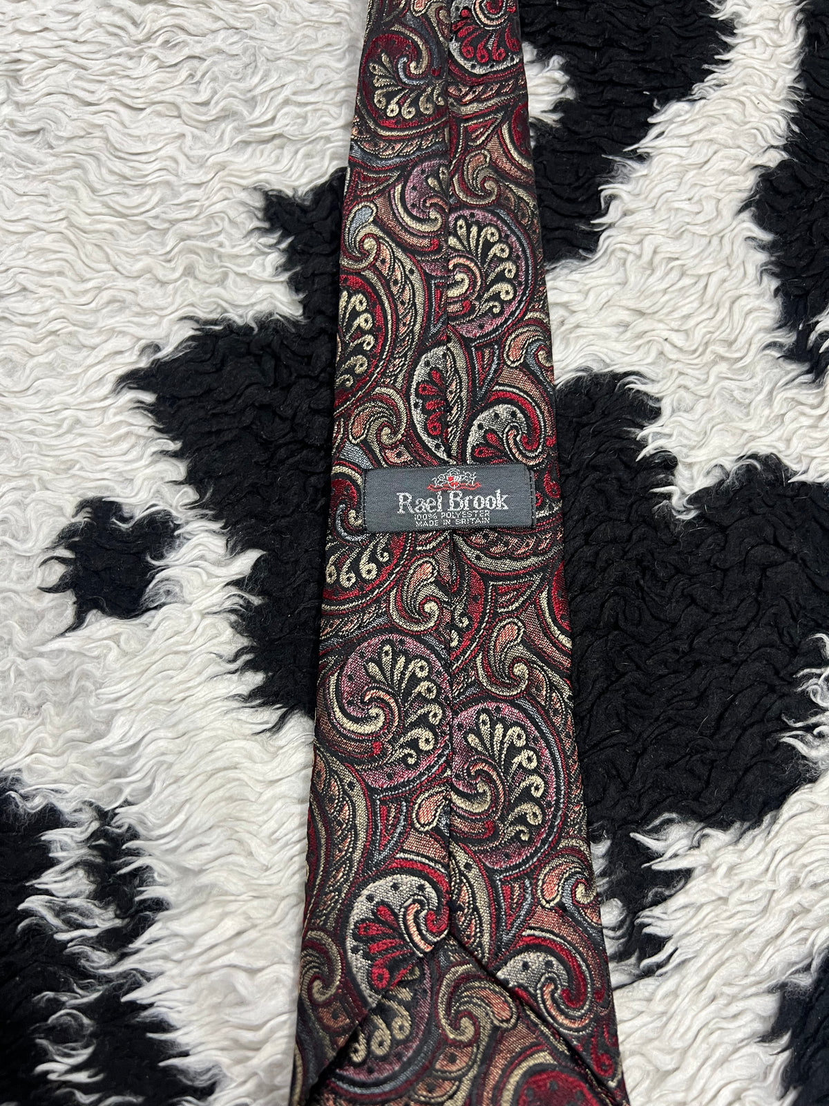 Rael Brook Red & Brown Embroidered Narrow Tie