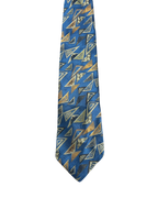 Tavali Blue Embroidered Geometric Tie